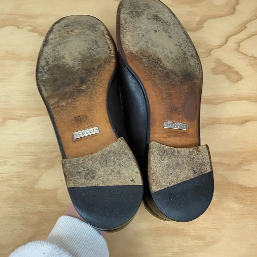 Gucci Brown Leather Horsebit Loafers